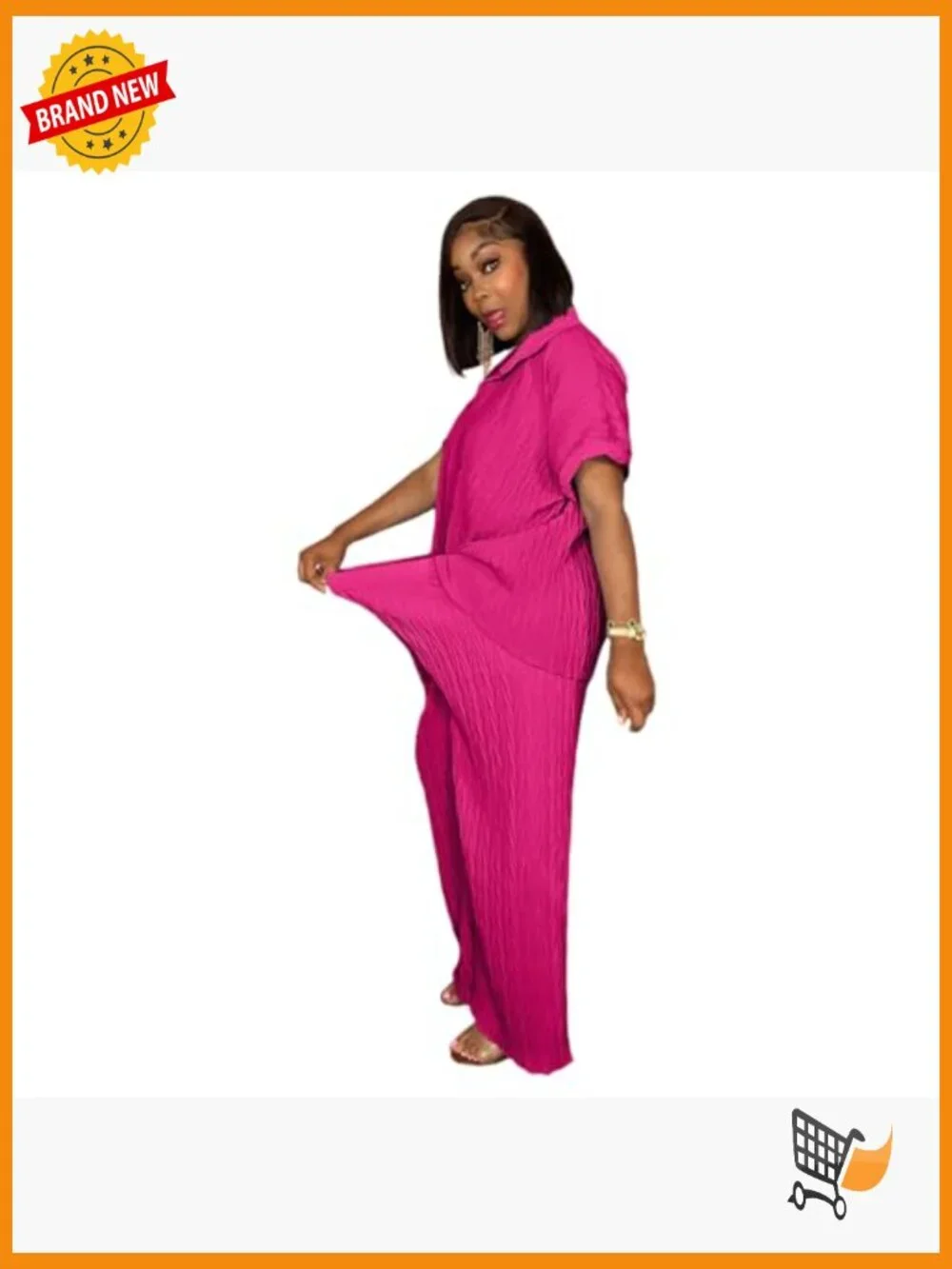 Button Down Shirt and Wide Leg Pants Matching Set Tracksuits Two Piece Outfit